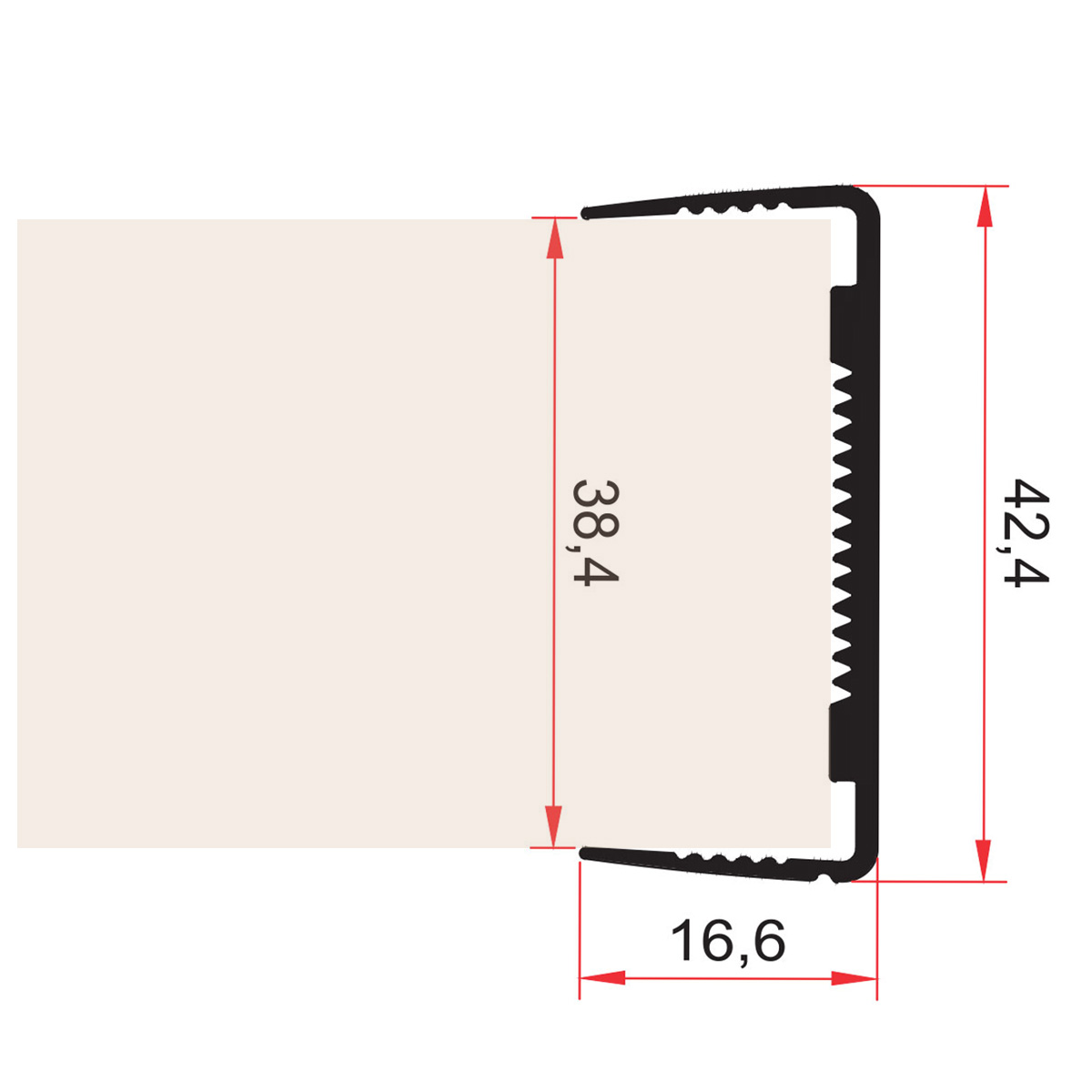 KP 48/ 38,4mm kant profil